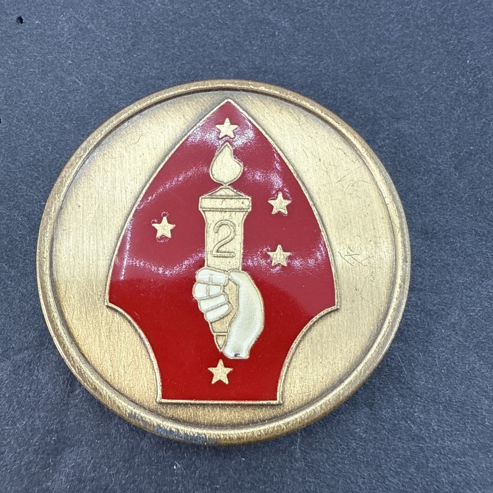 US Marine Corps Marine 2nd Division Challenge Coin Gold Plating Medal Collection